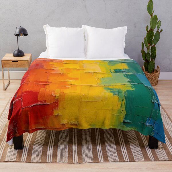 Item preview, Rainbow Impasto Abstract Textured Art designed and sold by Rewolucja.