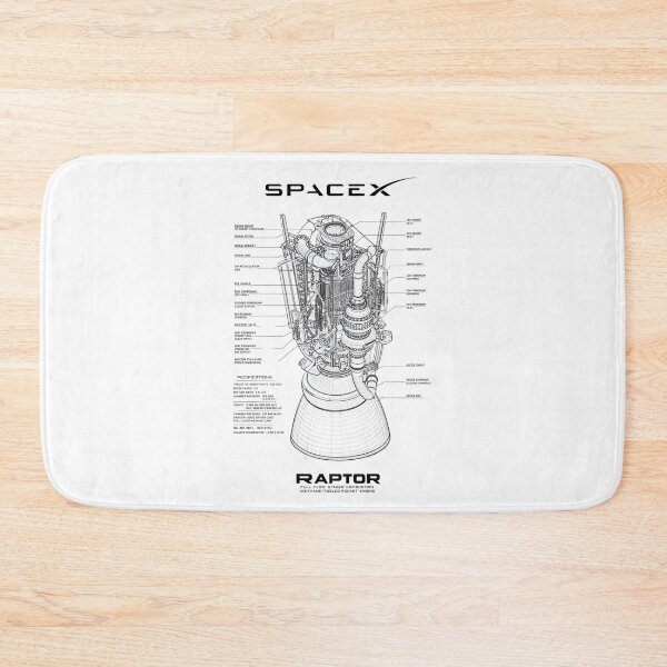 Item preview, SpaceX | Raptor Rocket Engine Blueprint | Full-Flow Staged Combustion Aerospace Technical Drawing T-Shirt designed and sold by Dyan4.