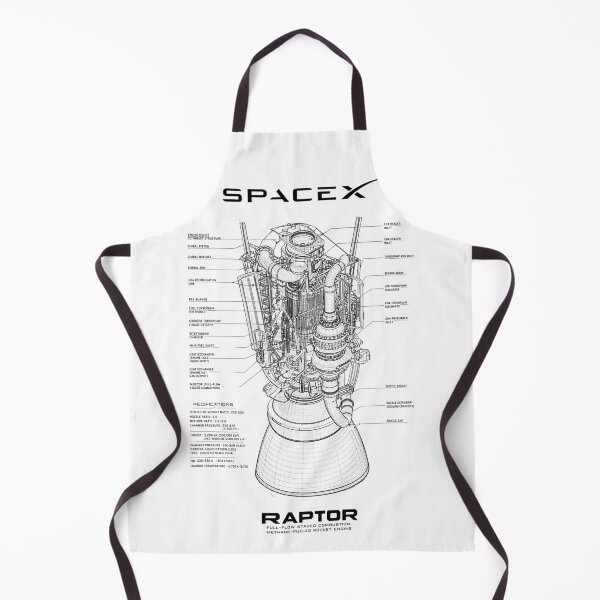 Item preview, SpaceX | Raptor Rocket Engine Blueprint | Full-Flow Staged Combustion Aerospace Technical Drawing T-Shirt designed and sold by Dyan4.