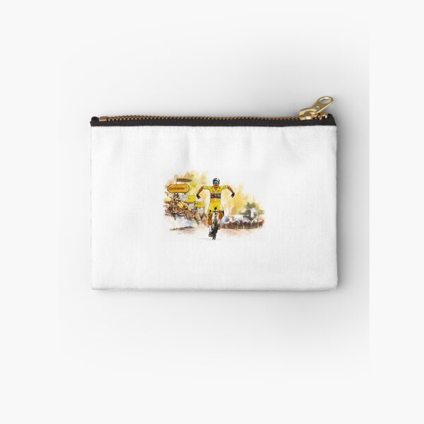 Item preview, Wout Van Aert in Yellow iconic celebration designed and sold by cyclingmania.
