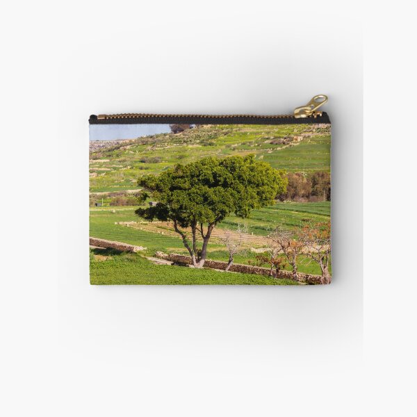 Item preview, Lone Green Tree Overlooking Terraced Countryside Fields With Stone Walls And Winding Road designed and sold by Nmallia.