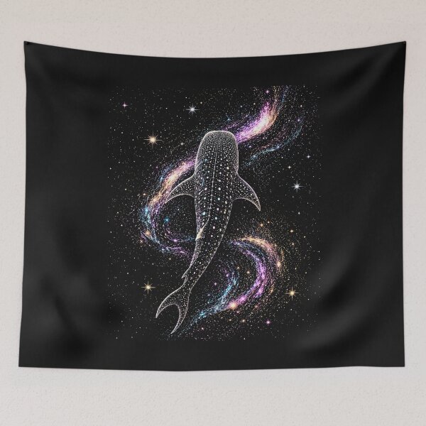 Item preview, Celestial Whale Shark Diving Space Galaxy  Night Sky | Colorful Cosmic Space  designed and sold by SOUFIANE1991.