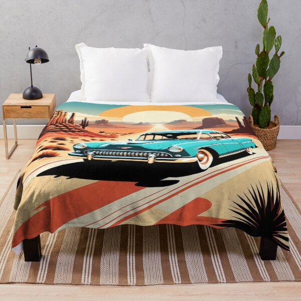 Item preview, Retro car on desert road designed and sold by tarkone.