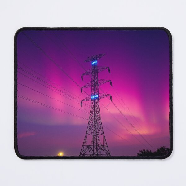 Item preview, Electricity Pylon Beneath a Pink Aurora designed and sold by Pylon-Bureau.