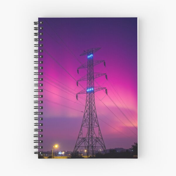 Item preview, Electricity Pylon Beneath a Pink Aurora designed and sold by Pylon-Bureau.