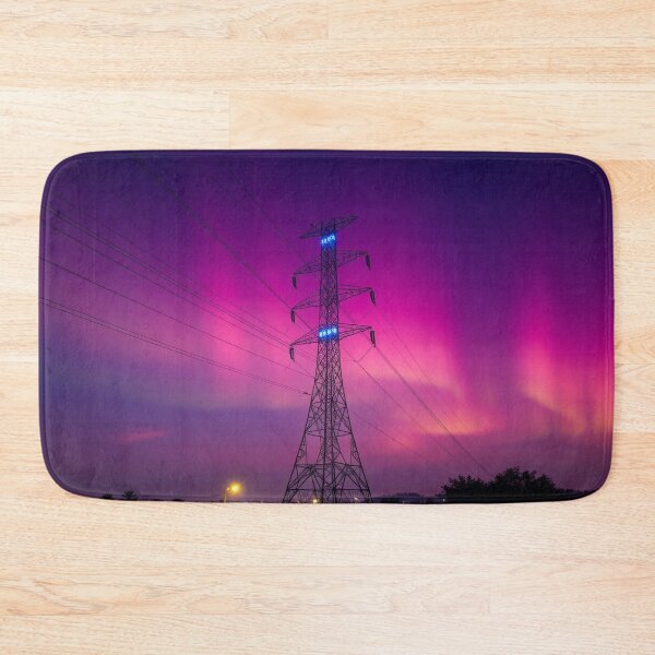 Item preview, Electricity Pylon Beneath a Pink Aurora designed and sold by Pylon-Bureau.