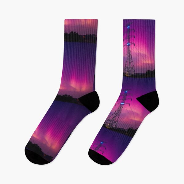 Item preview, Electricity Pylon Beneath a Pink Aurora designed and sold by Pylon-Bureau.