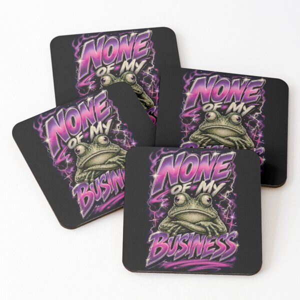 Item preview, None Of My Business Funny Frog Synthwave Retro 80s Cosmic Space Graphic Art designed and sold by AbderraimArt.