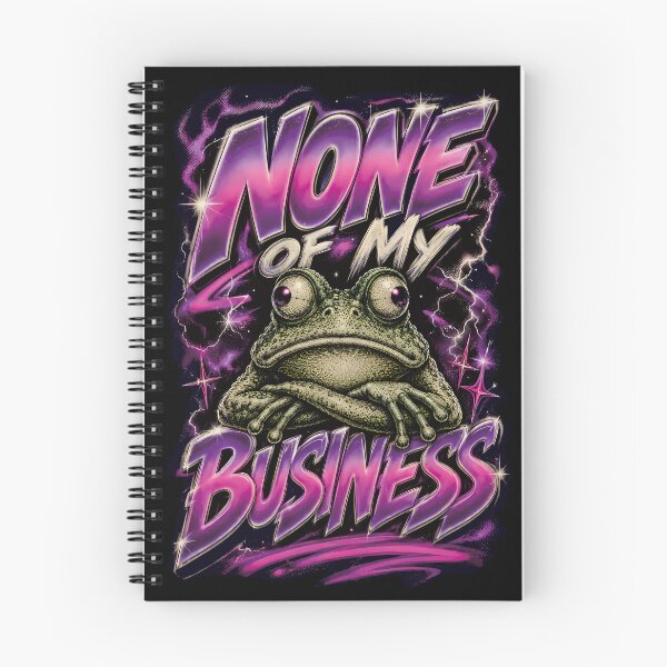 Item preview, None Of My Business Funny Frog Synthwave Retro 80s Cosmic Space Graphic Art designed and sold by AbderraimArt.