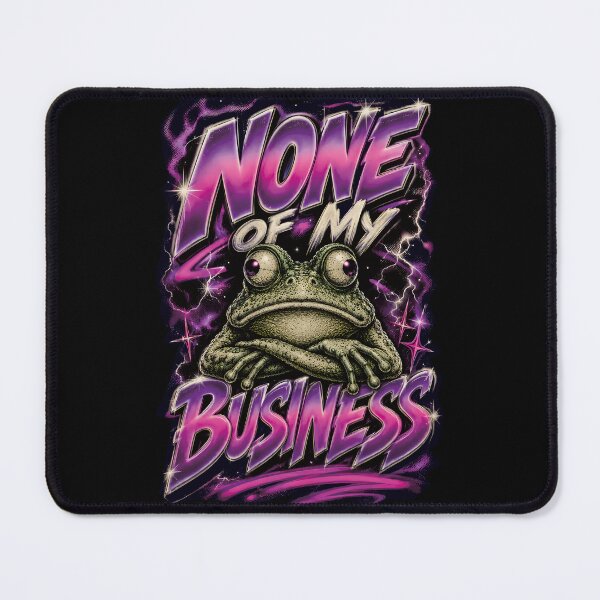 Item preview, None Of My Business Funny Frog Synthwave Retro 80s Cosmic Space Graphic Art designed and sold by AbderraimArt.