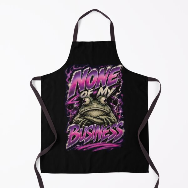 Item preview, None Of My Business Funny Frog Synthwave Retro 80s Cosmic Space Graphic Art designed and sold by AbderraimArt.
