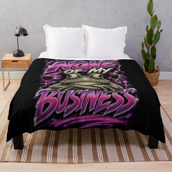 Item preview, None Of My Business Funny Frog Synthwave Retro 80s Cosmic Space Graphic Art designed and sold by AbderraimArt.