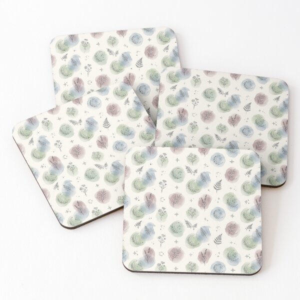 Item preview, Celestial Botanical Watercolor Line Art Pattern designed and sold by Thai Vibe Studio.