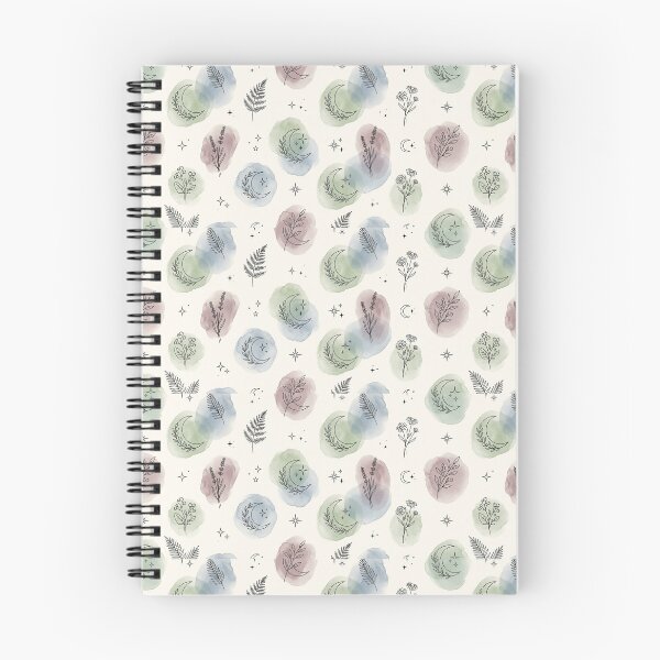 Item preview, Celestial Botanical Watercolor Line Art Pattern designed and sold by Thai Vibe Studio.