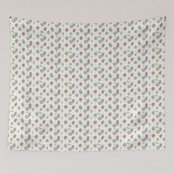 Item preview, Celestial Botanical Watercolor Line Art Pattern designed and sold by Thai Vibe Studio.