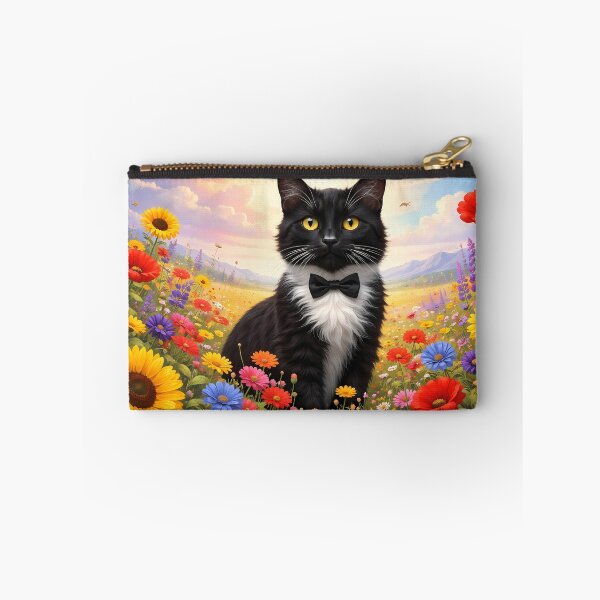 Item preview, Cat in a Colorful Flower Meadow designed and sold by cuprum.