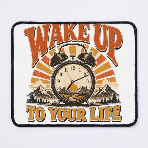 Item preview, Wake Up to Your Life – Retro Alarm Clock Mountain Design designed and sold by WakeUpByLuki.