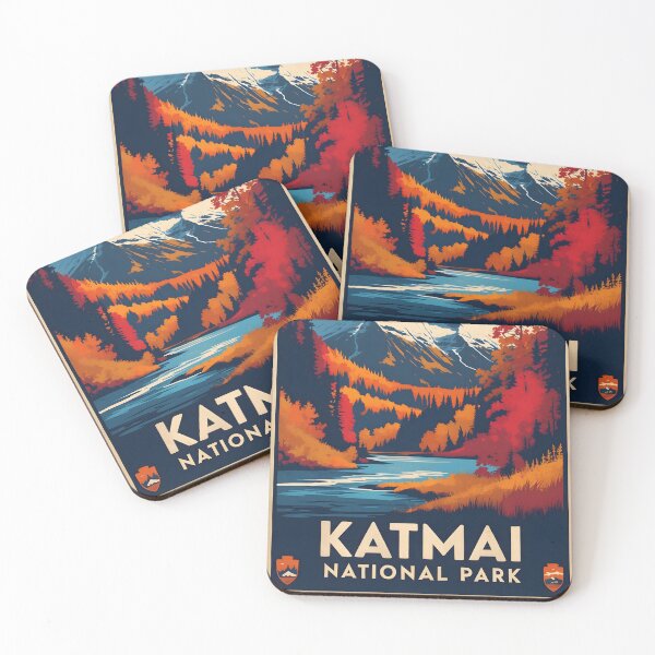 Item preview, Katmai National Park Autumn USA Vintage Travel Tourism designed and sold by TravelersGems.