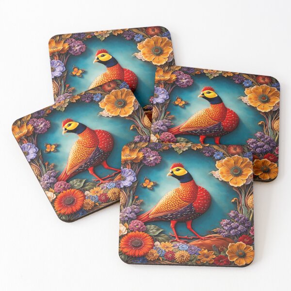 Item preview, Vibrant Bird Amidst Lush Flowers designed and sold by cuprum.