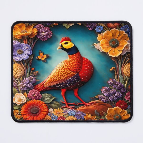 Item preview, Vibrant Bird Amidst Lush Flowers designed and sold by cuprum.