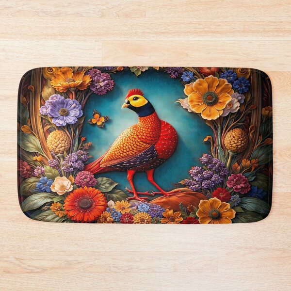 Item preview, Vibrant Bird Amidst Lush Flowers designed and sold by cuprum.