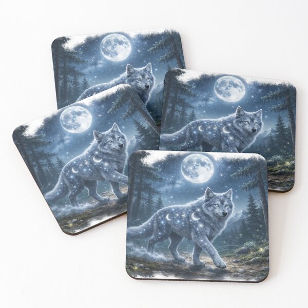 Item preview, Celestial Wolf - Guardian of the Moonlit Forest designed and sold by ANNART1602.