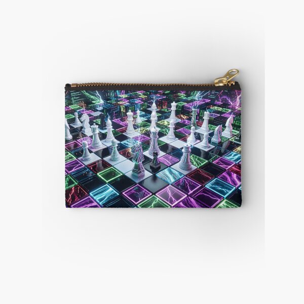 Item preview, Digital chess: A data stream in the neon cyber world designed and sold by VoidVeilStudio.