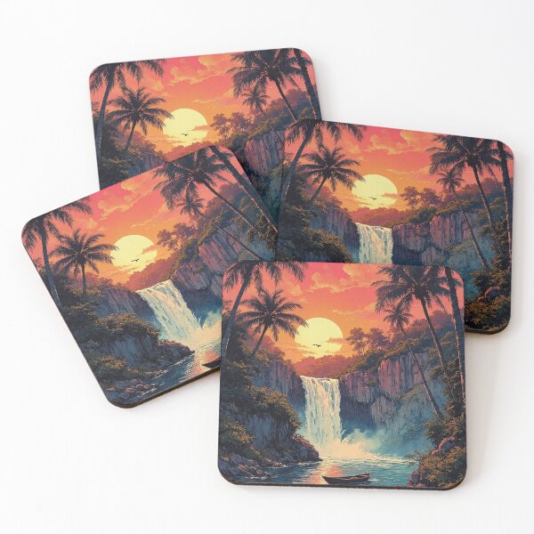 Item preview, Sunset waterfall designed and sold by The King's general goods.