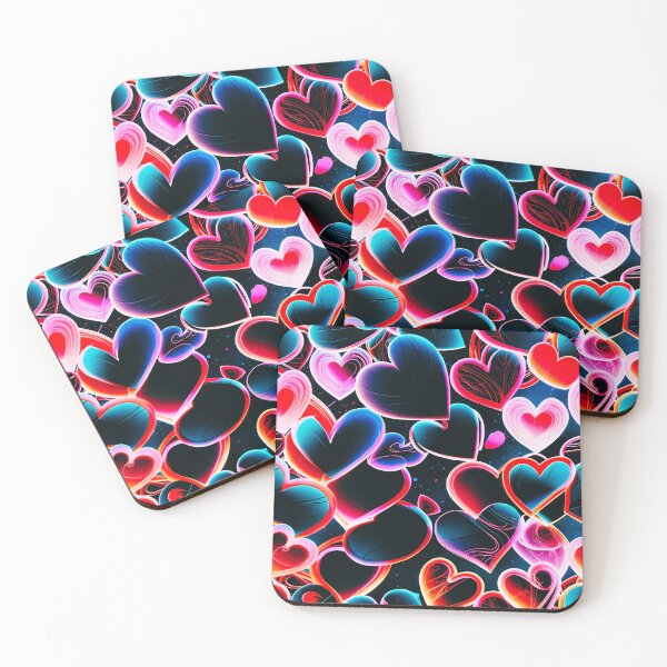 Item preview, Neon Heart Explosion Pattern – Vibrant Romantic Love Design designed and sold by IMuDesigner.