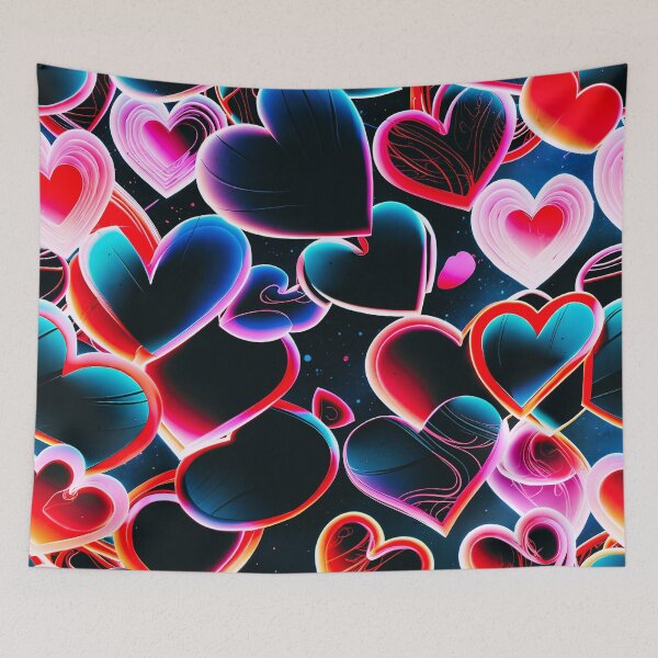 Item preview, Neon Heart Explosion Pattern – Vibrant Romantic Love Design designed and sold by IMuDesigner.