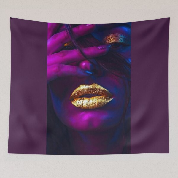 Item preview, Neon Gold Dream - Cyberpunk Portrait Art designed and sold by abanoubnabil.