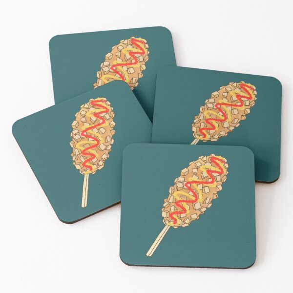 Item preview, Korean Potato Corn Dog with Ketchup and Mustard Illustration designed and sold by ubborn.