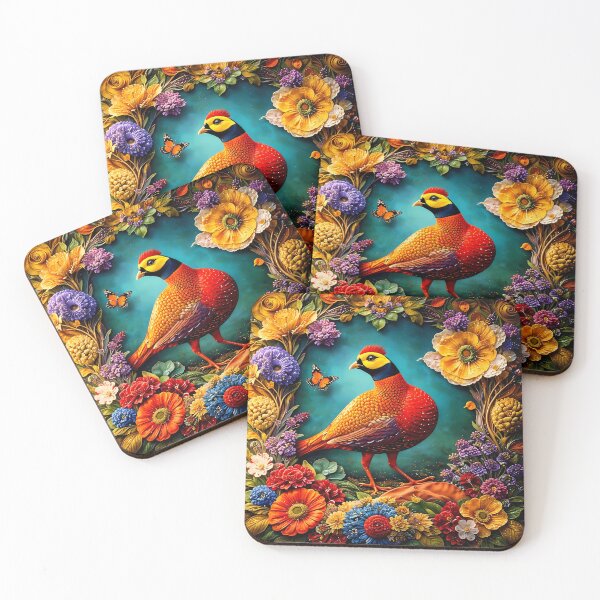 Item preview, Vibrant Bird Amid Colorful Flowers designed and sold by cuprum.