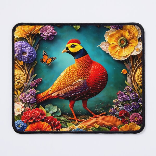 Item preview, Vibrant Bird Amid Colorful Flowers designed and sold by cuprum.