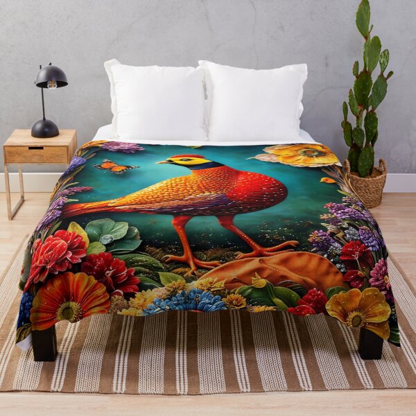 Item preview, Vibrant Bird Amid Colorful Flowers designed and sold by cuprum.
