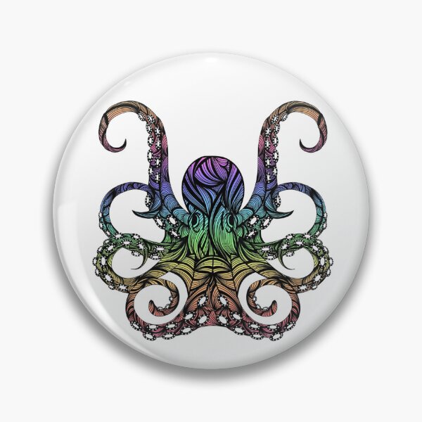 Item preview, Hand Drawn Rainbow Zentangle Octopus designed and sold by dotdotsmilecreative.