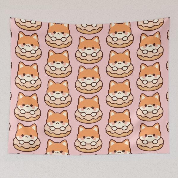 Item preview, Kawaii Fox in a Cream Doughnut designed and sold by Randomnessy.