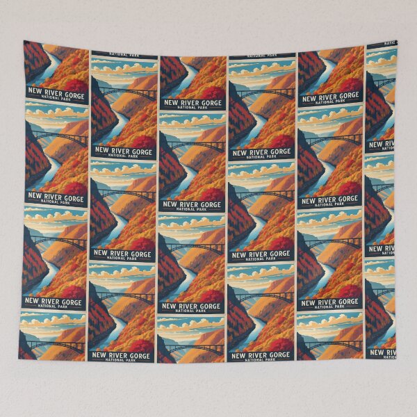 Item preview, New River Gorge National Park Autumn USA Vintage Travel Tourism designed and sold by TravelersGems.