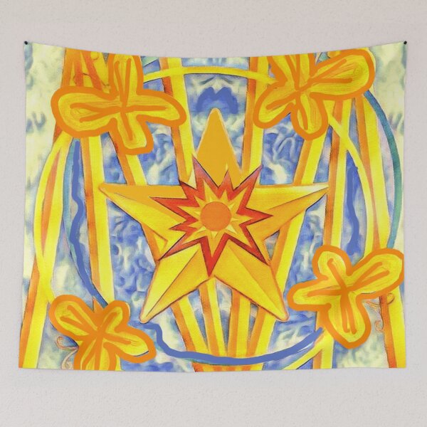 Item preview, Digital vibrant pop art star sun design designed and sold by Fayes4Art.