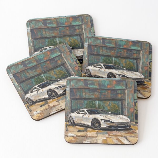 Item preview, Modern Sports Car Abstract Oil Painting Fine Art Print designed and sold by Iceberg Comic Book Lounge.
