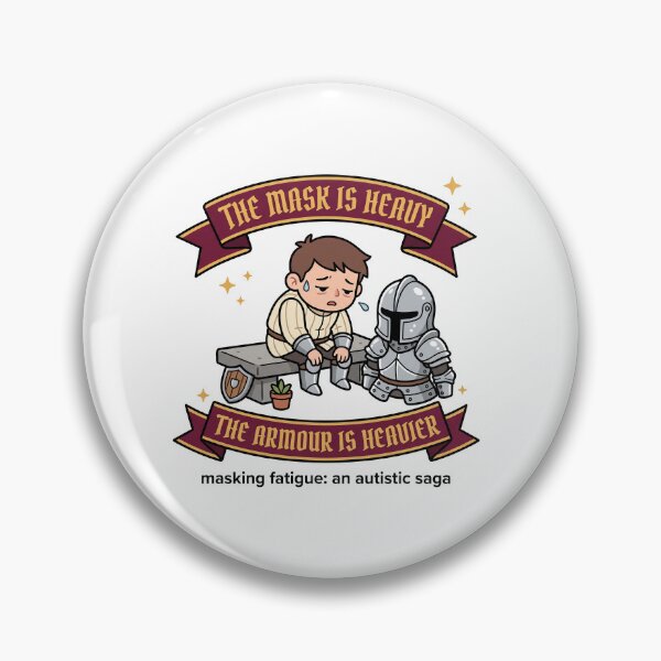 Item preview, Masking Fatigue Autism Humor: The Mask Is Heavy Knight Gift designed and sold by Osmose-Studio ⭐⭐⭐⭐⭐.