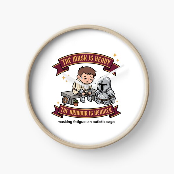 Item preview, Masking Fatigue Autism Humor: The Mask Is Heavy Knight Gift designed and sold by Osmose-Studio ⭐⭐⭐⭐⭐.