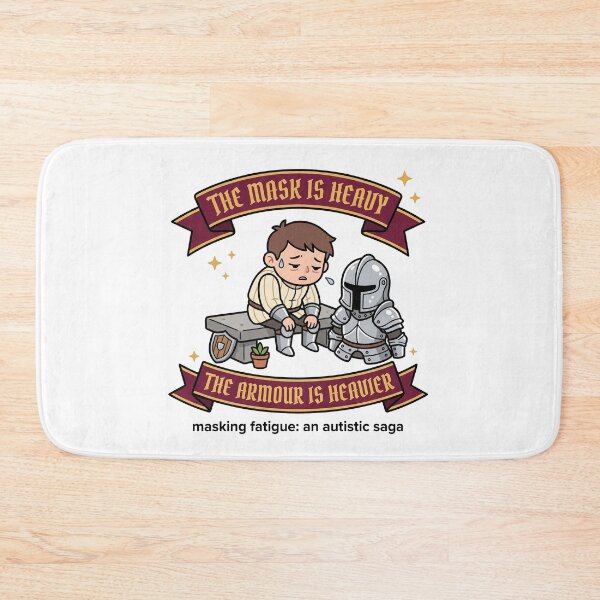 Item preview, Masking Fatigue Autism Humor: The Mask Is Heavy Knight Gift designed and sold by Osmose-Studio ⭐⭐⭐⭐⭐.