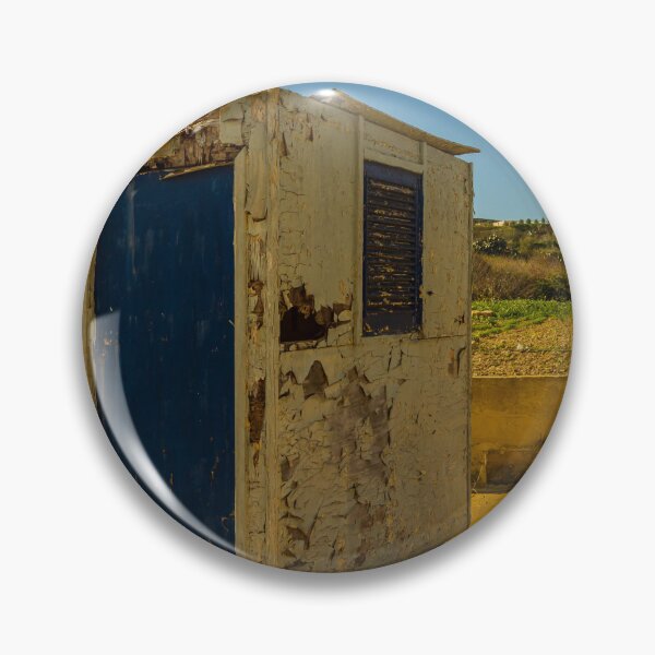 Item preview, Weathered Rural Shed With Peeling Paint And Blue Door Under Bright Cloudy Sky designed and sold by Nmallia.