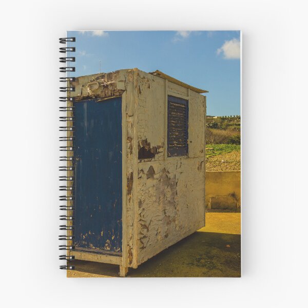 Item preview, Weathered Rural Shed With Peeling Paint And Blue Door Under Bright Cloudy Sky designed and sold by Nmallia.