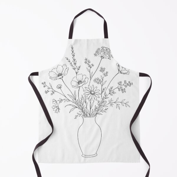 Item preview, Wildflower Bouquet in Vase Line Art designed and sold by MWprint.