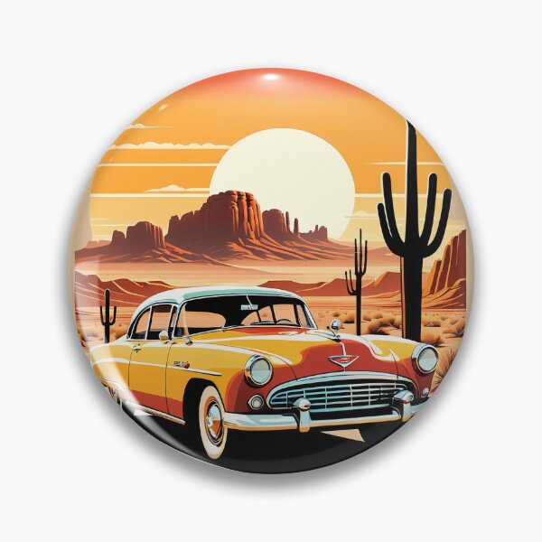 Item preview, Car at desert landscape, vintage designed and sold by tarkone.