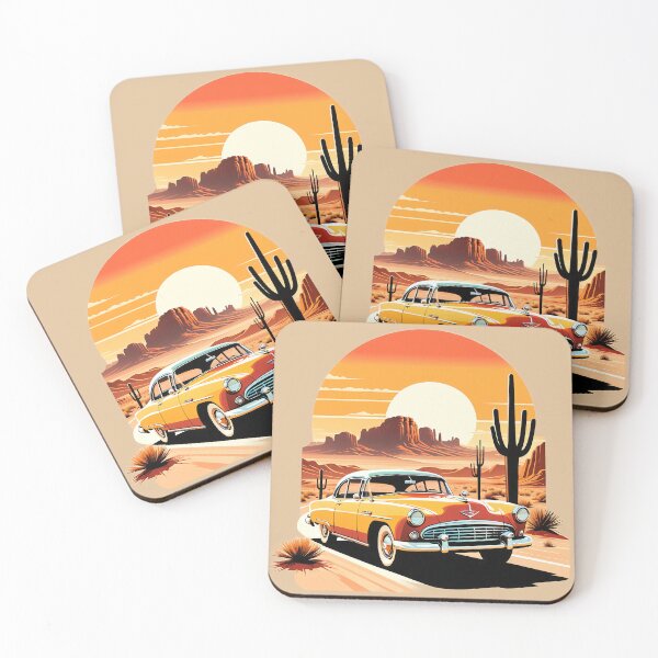 Item preview, Car at desert landscape, vintage designed and sold by tarkone.