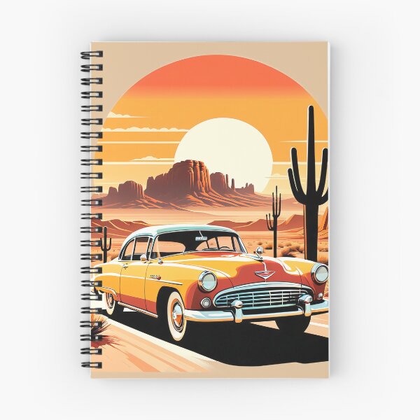 Item preview, Car at desert landscape, vintage designed and sold by tarkone.