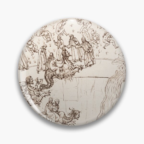 Item preview, Dante Inferno Circles of Hell Drawing designed and sold by artofuniverse.